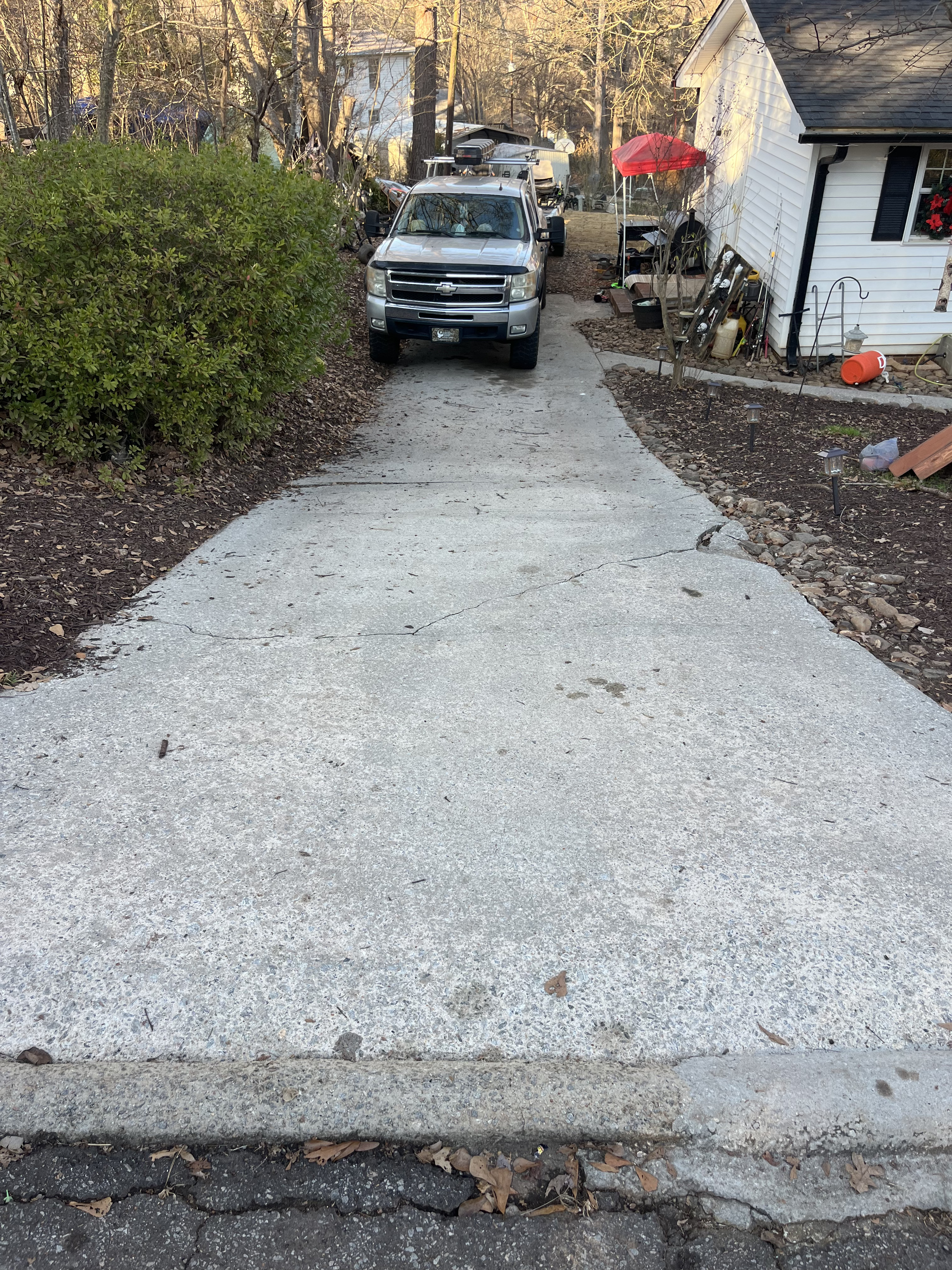 After pressure washing driveway in Easley SC